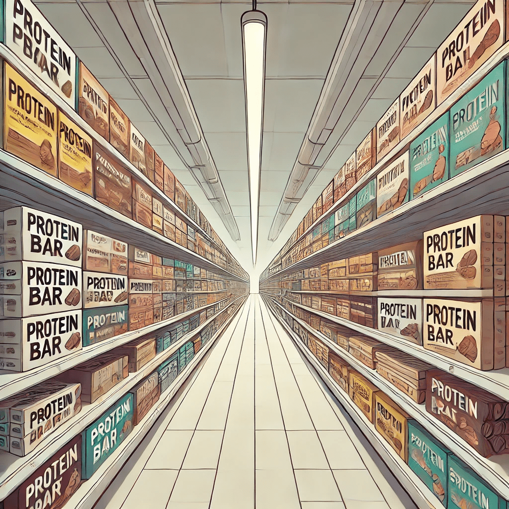 Massive department store with an aisle of endless protein bars