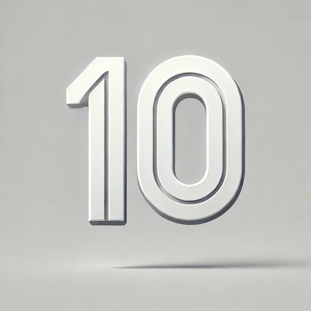 Minimalist image of the number 10