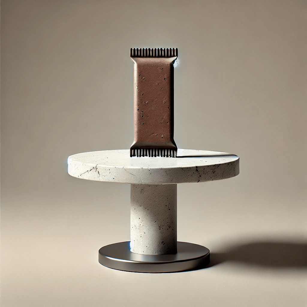 photo (5) Premium dark chocolate protein bar on a pedestal
