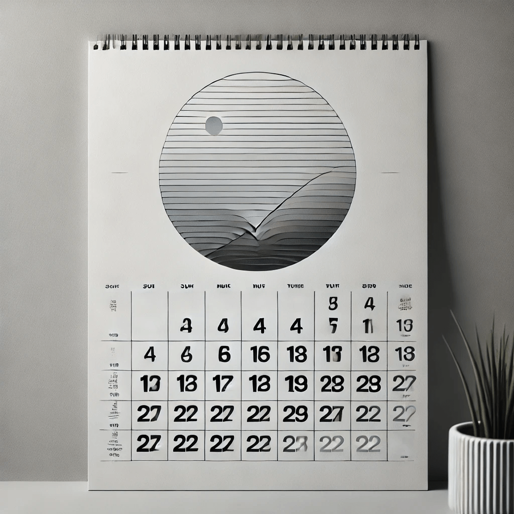 Minimalist image of a calendar page